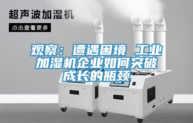 觀察:遭遇困境 工業(yè)加濕機(jī)企業(yè)如何突破成長的瓶頸